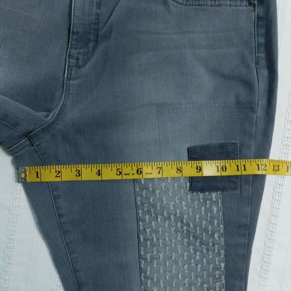 Martha Stewart Jeans Womens 16 Gray Patchwork 5 Pocket Ankle Jeans A301087 EUC - Picture 9 of 13